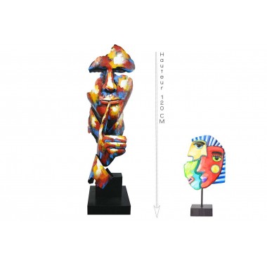 Multicolor escultura homem silencioso PIGAÇÃO DE 120cm SOCADIS - 3