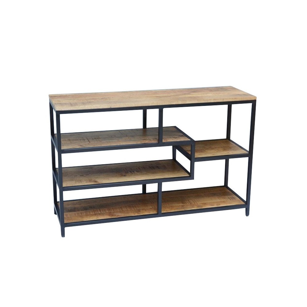 Shelf with 5 staggered wooden shelves ABISKO - Drimmer | Loftattitude.com