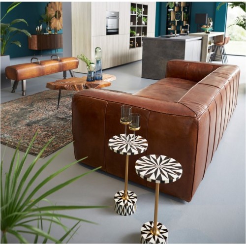 Banco de couro marrom de couro marrom Gabby Kare design - 6