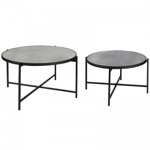 Set of 2 round coffee tables Ø60/75cm LAURENE DRIMMER - 1