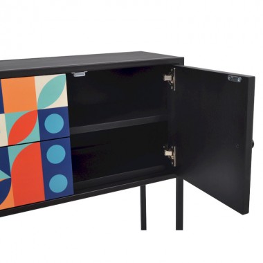 MOZAIC colored wood console 2 doors 2 drawers DRIMMER - 2