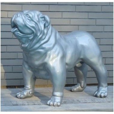 Statue Bulldogge English Grey Hell Silber