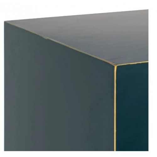 Armoire courte bois bleu à motifs 2 tiroirs 2 portes métal ORIENTE IXIA - 4