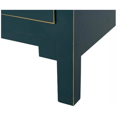 Armoire courte bois bleu à motifs 2 tiroirs 2 portes métal ORIENTE IXIA - 11
