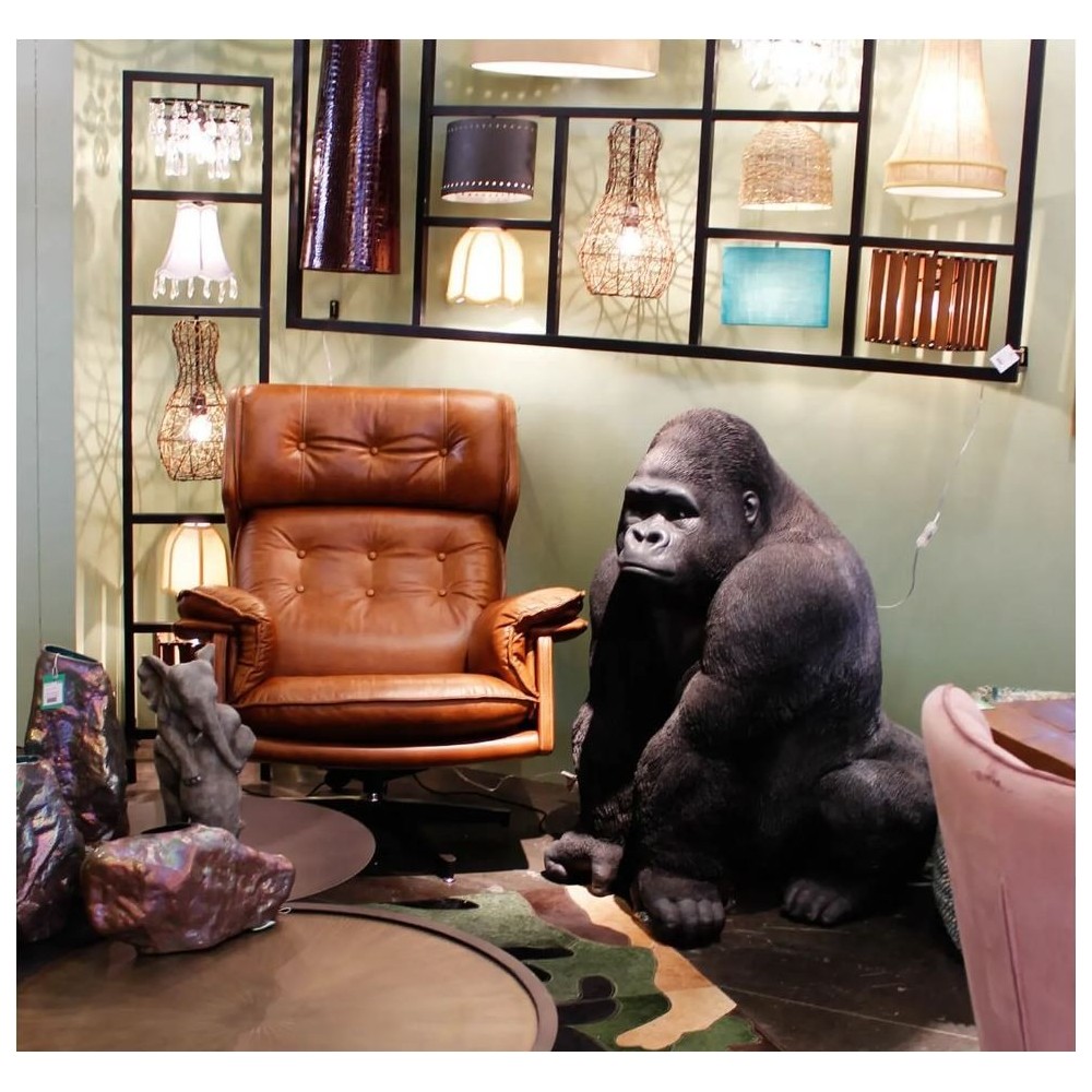 Statue Gorilla schwarz XXL GORILLA KARE DESIGN Kare design - 2