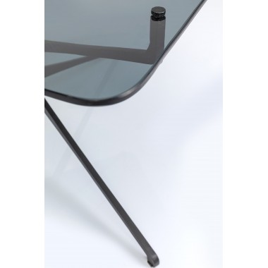 Design tafel met glas en zwart staal Kare design - 6