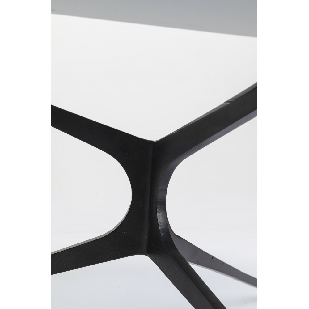 Tabela de café Design de vidro e espaço escuro de aço preto Kare design - 7