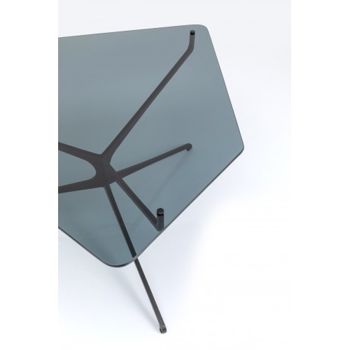 Tabela de café Design de vidro e espaço escuro de aço preto Kare design - 11