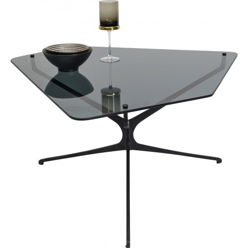 Tabela de café Design de vidro e espaço escuro de aço preto Kare design - 1