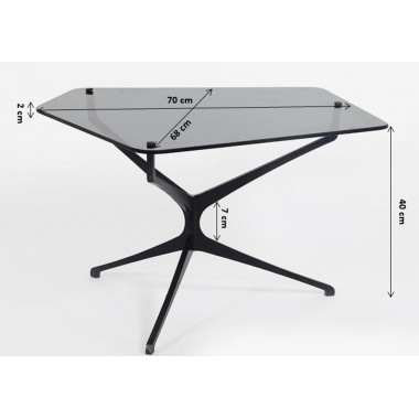 Low table design glass and black steel DARK SPACE Kare design - 5