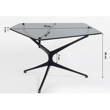 Design tafel met glas en zwart staal Kare design - 5