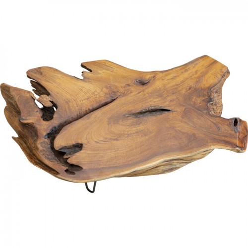Tavolino basso ASPEN teak massello e gambe in acciaio nero KARE Design — vista inferiore della struttura
