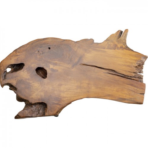 Tavolino basso ASPEN teak massello e gambe in acciaio nero KARE Design — dettaglio del piano