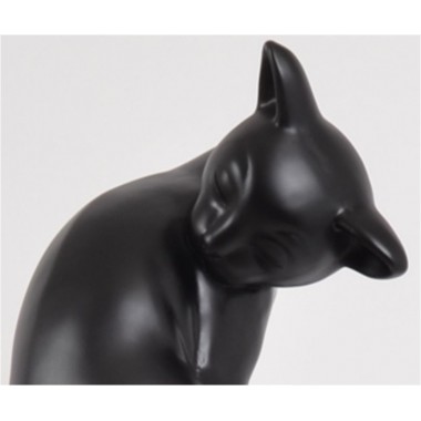 Estátua gato preto mate na base branca CLASSY DRIMMER - 3