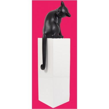 Estatua gato negro mate en base blanca CLASSY DRIMMER - 2