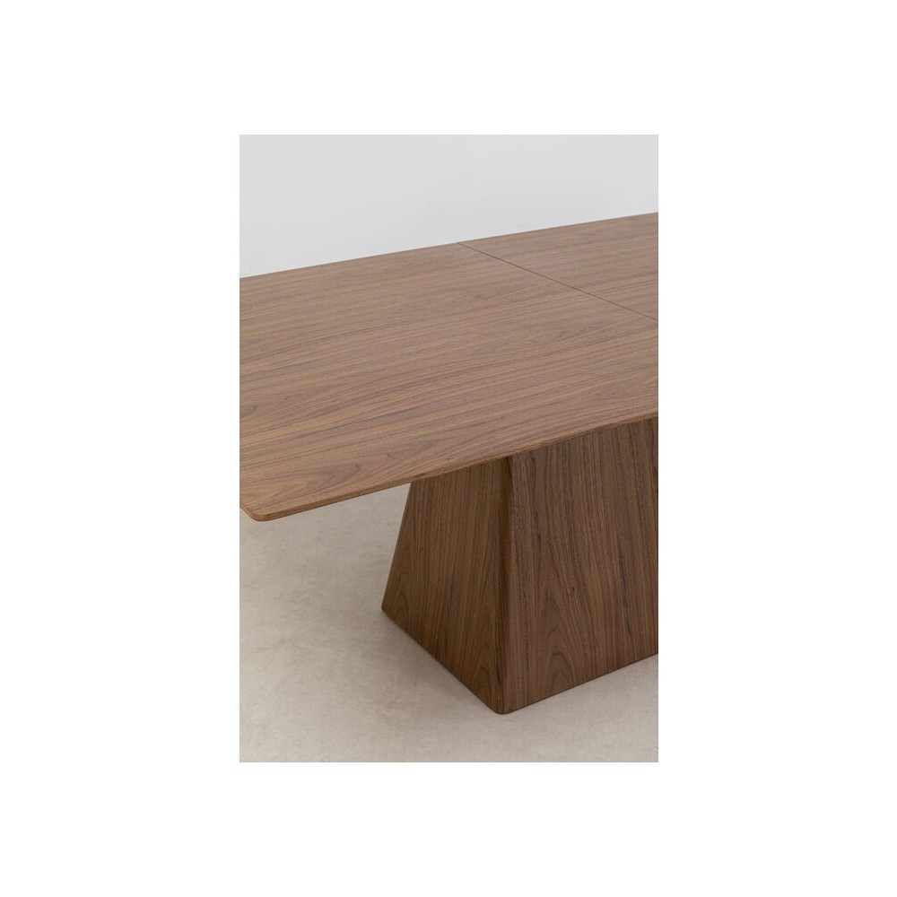 Extensible rectangular dining table wood walnut Benvenuto Kare design - 21