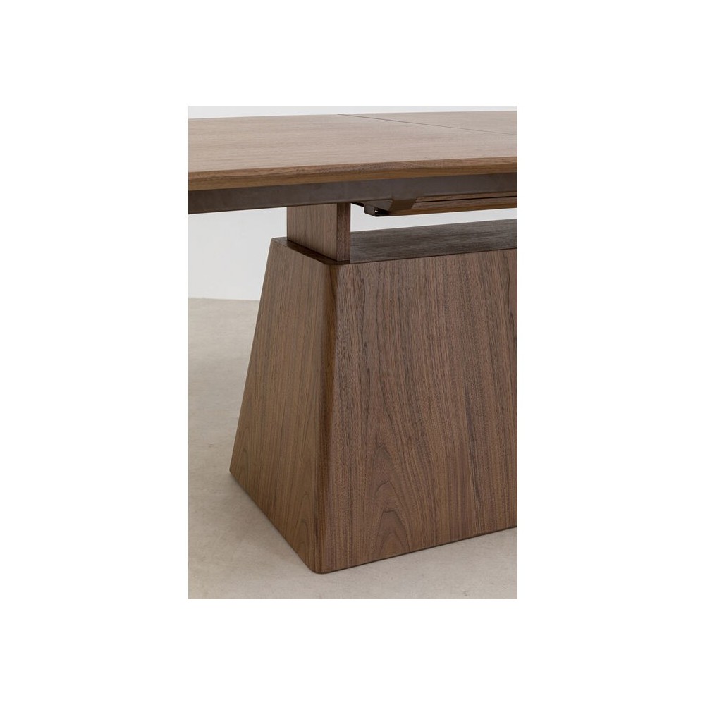 Extensible rectangular dining table wood walnut Benvenuto Kare design - 18
