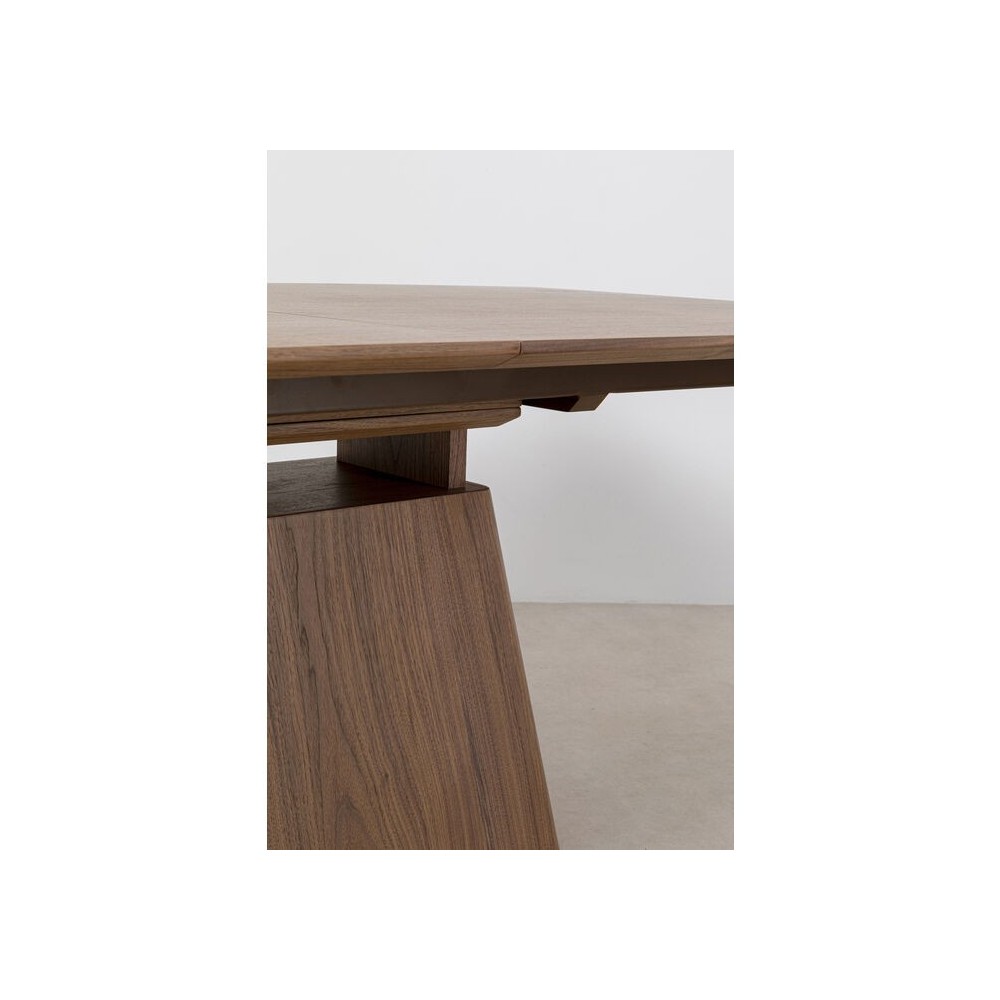 Extensible rectangular dining table wood walnut Benvenuto Kare design - 19