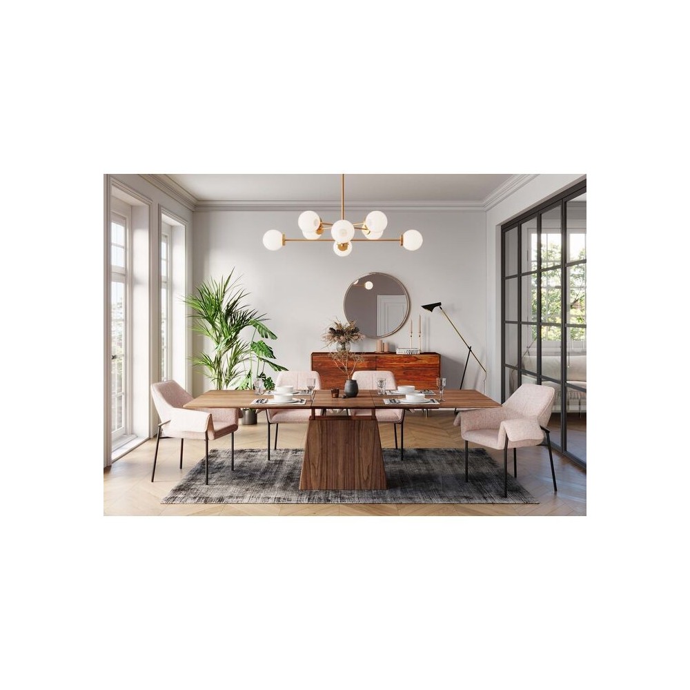 Table à manger rectangulaire extensible bois noyer Benvenuto Kare design - 7