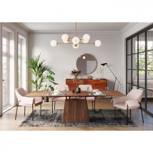 Rectangulaire eettafel met uitbreidbaar walnoothout Kare design - 7