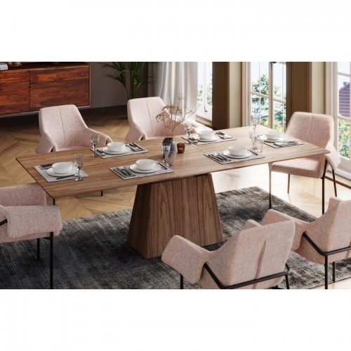 Estiramento Mesa de jantar retangular noz Benvenuto Kare design - 2