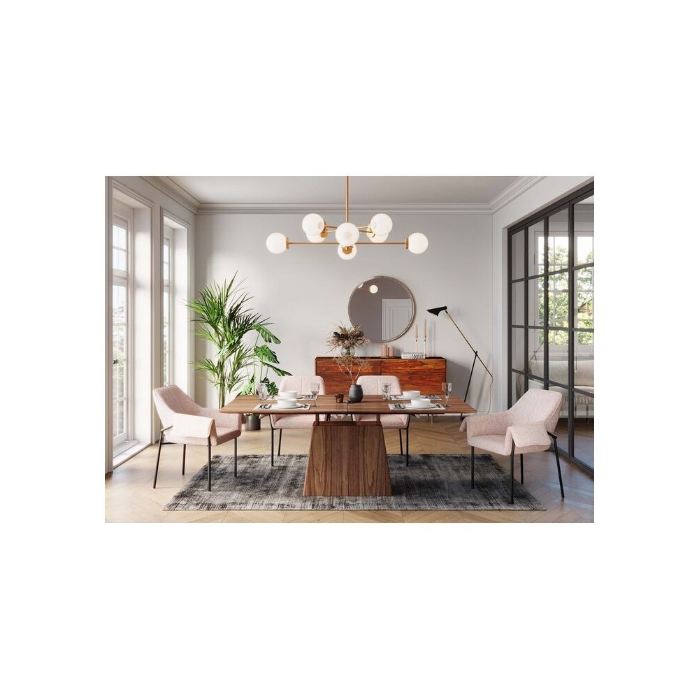 Extensible rectangular dining table wood walnut Benvenuto Kare design - 5