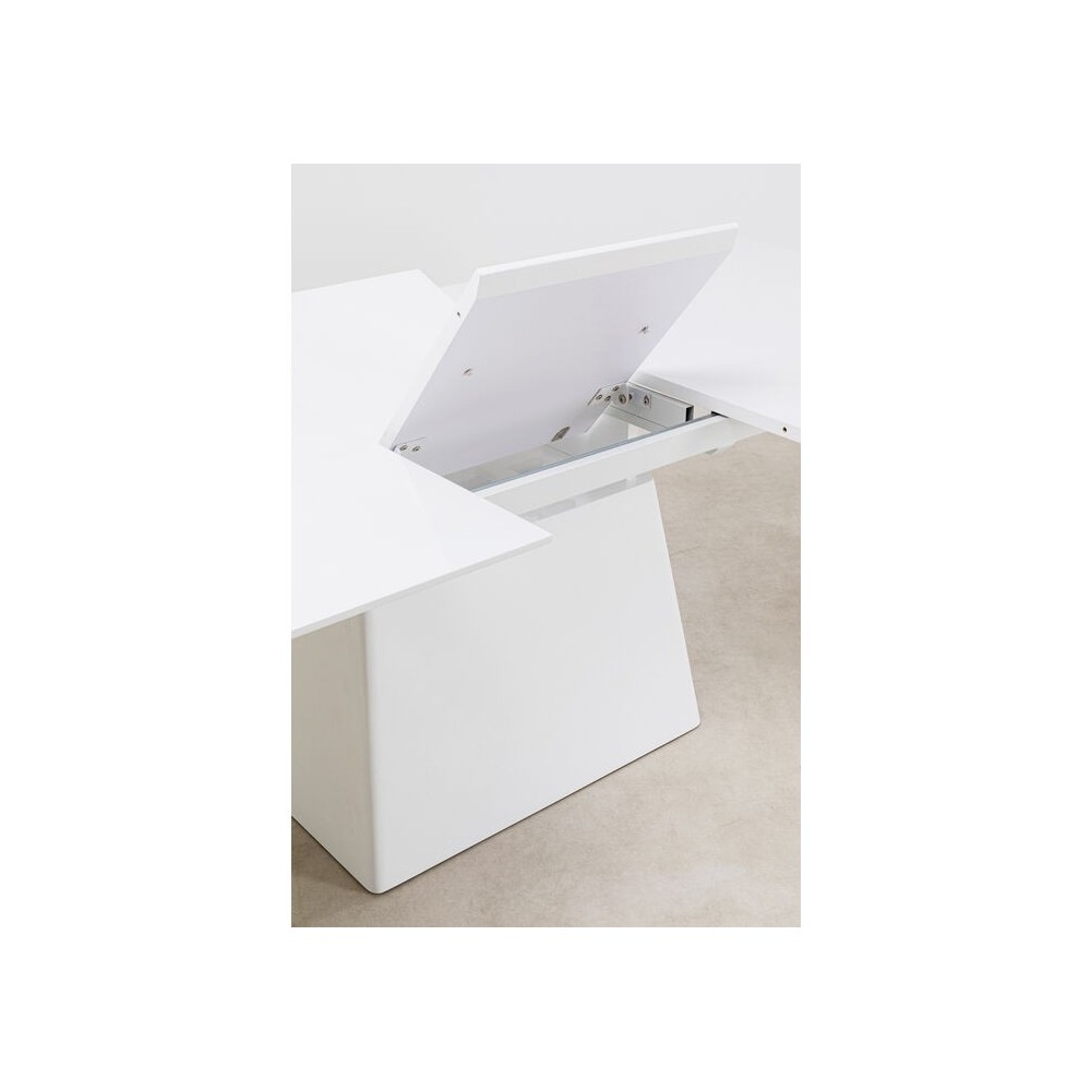 Witte rectangulaire uitreketafel Benvenuto Kare design - 7