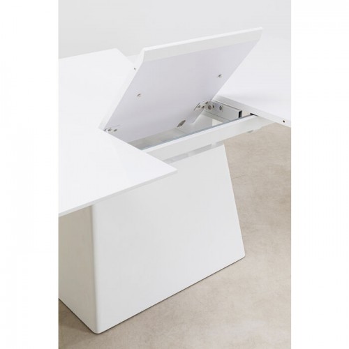 White stretch rectangular dining table Benvenuto Kare design - 7