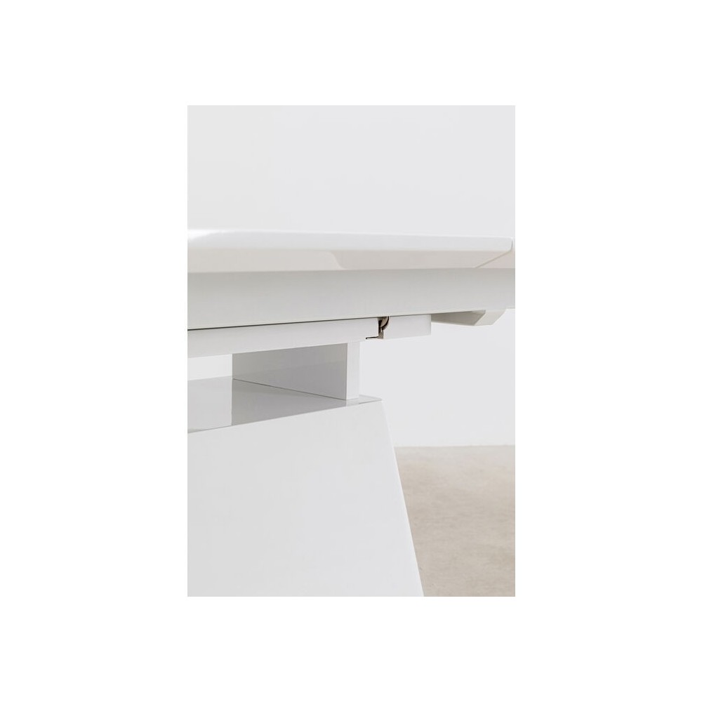 White stretch rectangular dining table Benvenuto Kare design - 10