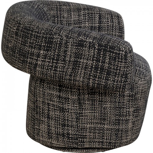 Sillón de salón MAYE BOW tejido gris y forma envolvente KARE Design — otro ángulo de la forma