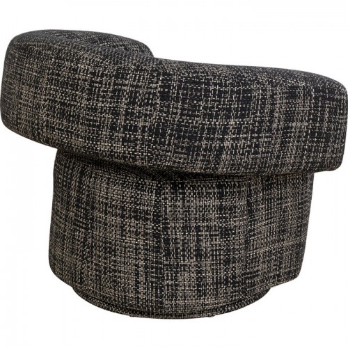 Sillón de salón MAYE BOW tejido gris y forma envolvente KARE Design — perfil lateral de la lámpara