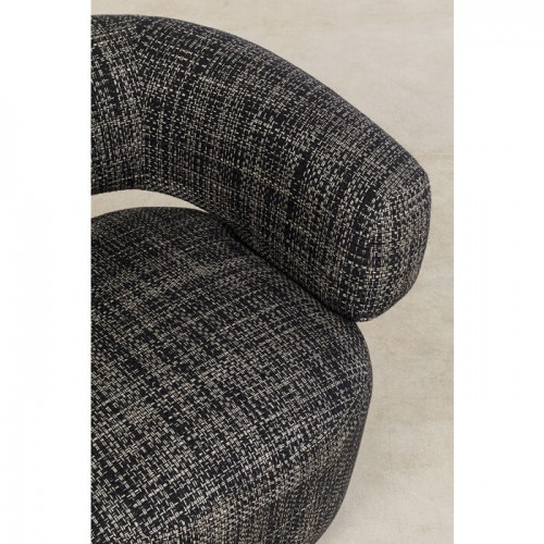 Sillón de salón MAYE BOW tejido gris y forma envolvente KARE Design — textura de tejido y costura