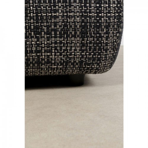Living-room pouf BOW woven grey fabric and wraparound form KARE Design — sculptural leg detail
