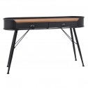 Zwarte industriële console 2 laden metaal hout AUSTIN