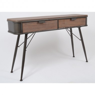 Console 2 drawers wood metal RENO HOME EDELWEIS - 3