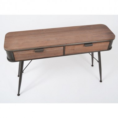 Console 2 drawers wood metal RENO HOME EDELWEIS - 4