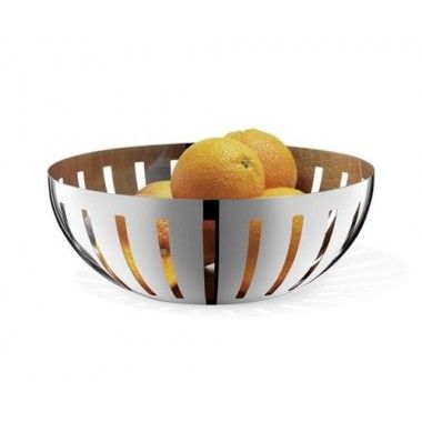 Cesto de frutas 30 cm de aço inoxidável polido zack zack
