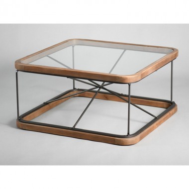 Wooden table metal glass MISSOURI 80x80cm HOME EDELWEIS - 2