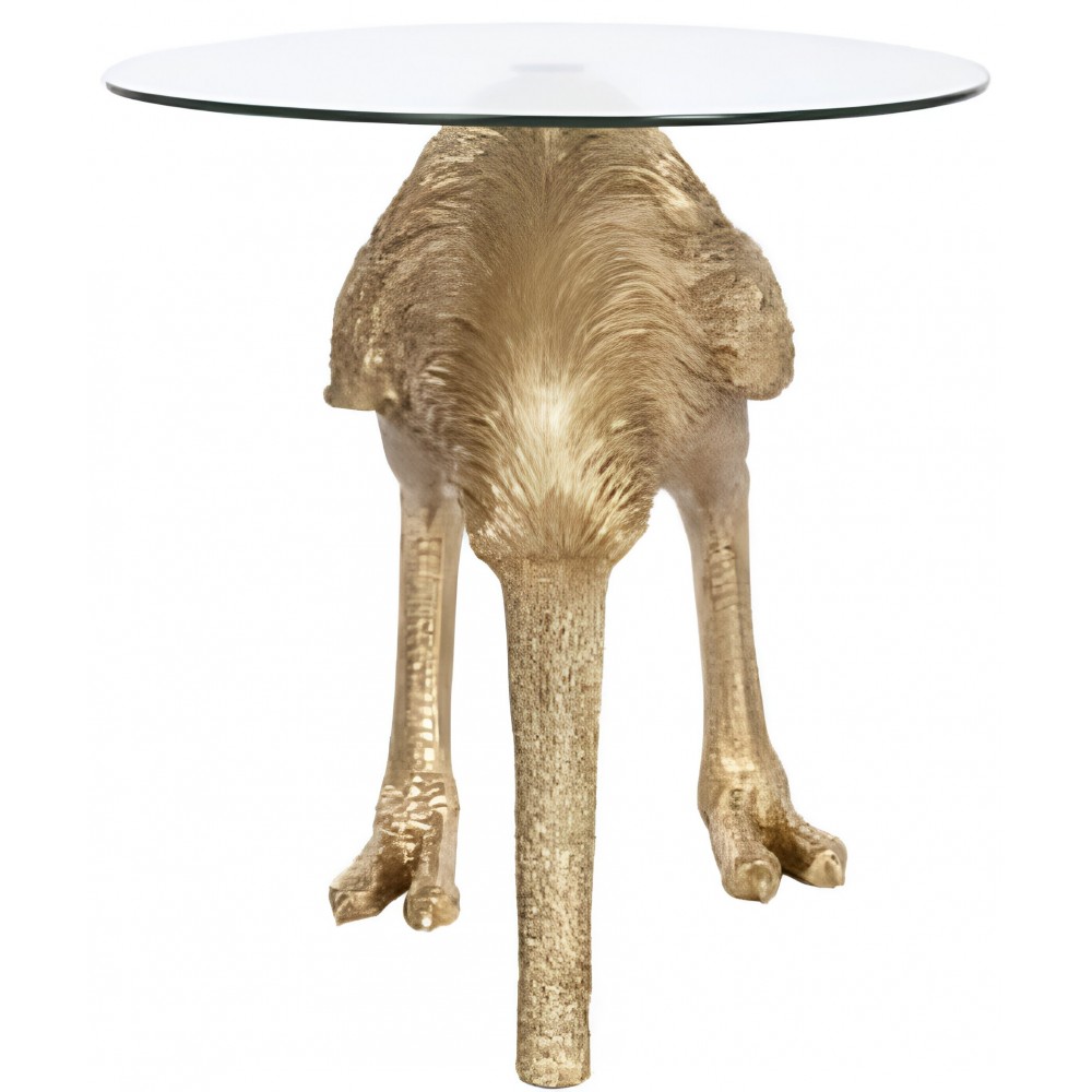 Table d'appoint plateaux verre Autruche KENYA DRIMMER - 4