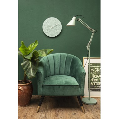 Fauteuil tissu velours vert pieds dorés ROYAL Present time - 3