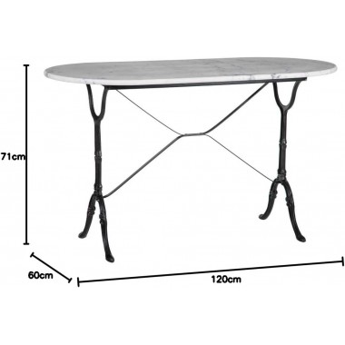 Ovale marmeren bistrotafel 120x60 cm AXEL LOLAHOME IXIA - 3