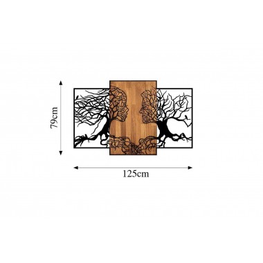 Scultura parete legno albero metallo coppia SOCADIS - 3