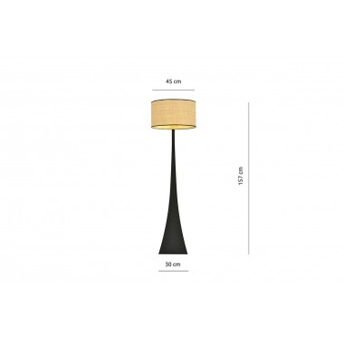 Lampe Estrella Noir - Abat-jour Métal et Fibre Végétale SOCADIS - 4