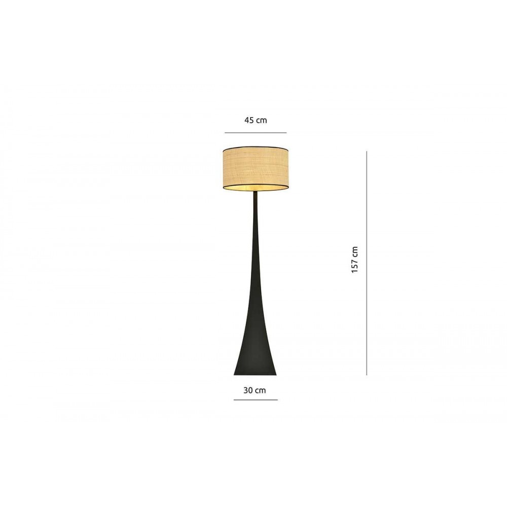 Estrella Lampe schwarz - Shade Metall und Fiber Gemüse SOCADIS - 4