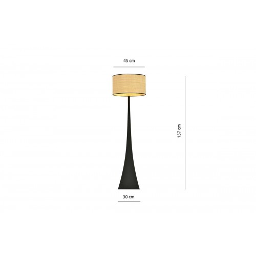 Lampe Estrella Noir - Abat-jour Métal et Fibre Végétale SOCADIS - 4