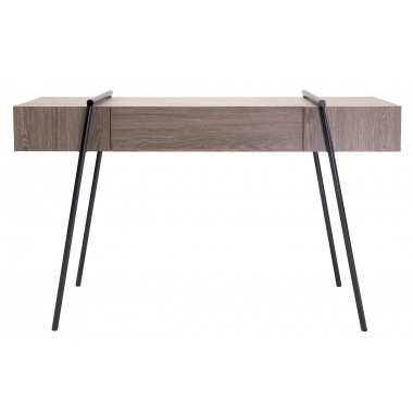 Wood and Metal Console with Drawer - ART DE FER Collection SOCADIS - 1