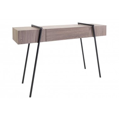 Wood and Metal Console with Drawer - ART DE FER Collection SOCADIS - 2