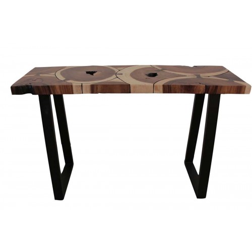 Console Naturale in legno di Suar e metallo - ROOTY Collection SOCADIS - 1