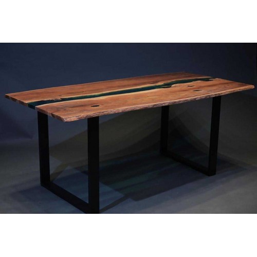 Mesa del río Acacia de madera y resina epoxi - Colección de ríos SOCADIS - 2