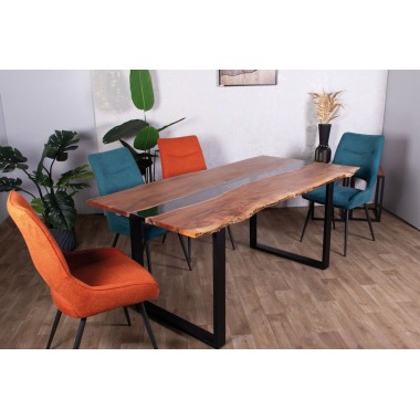 Black River Table van acaciahout en epoxyhars SOCADIS - 2